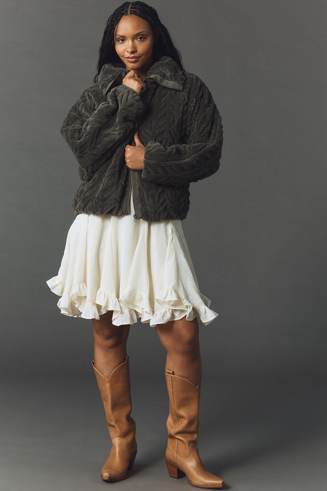 Pilcro Textured Faux Fur Jacket #6