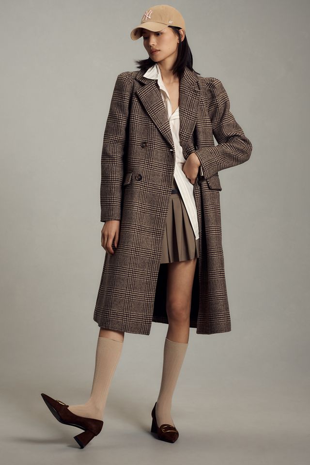 COZY on sale WOOL BLEND PUFF-SLEEVED COAT