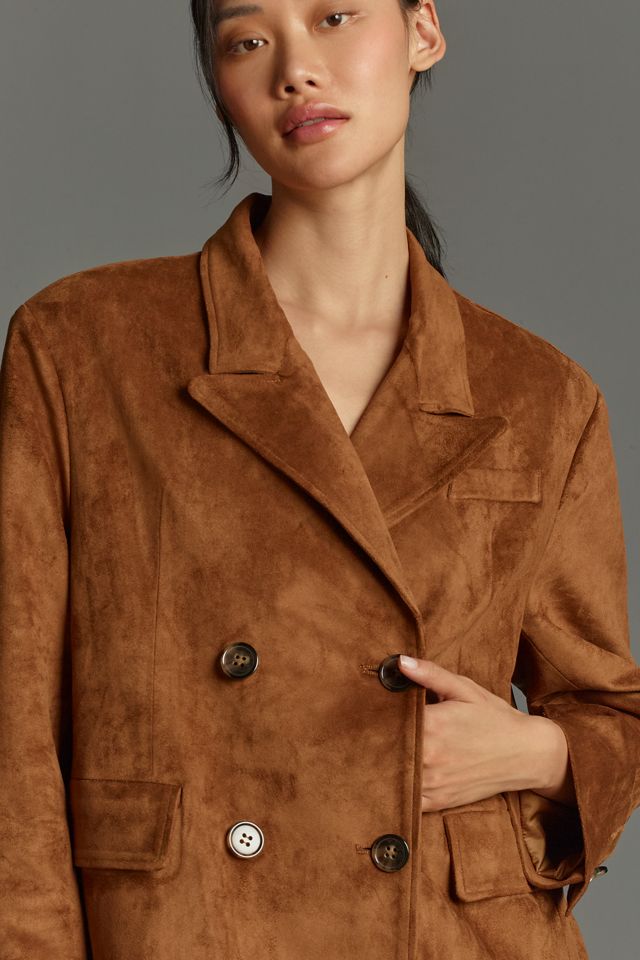 By Anthropologie Faux-Suede Trench Coat #4