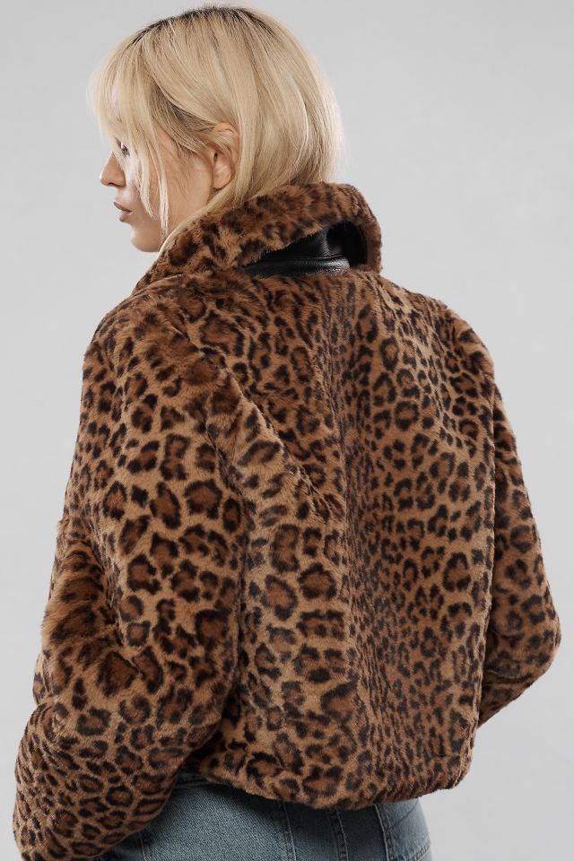 Anthro NWT store Leopard Faux Fur Blazer