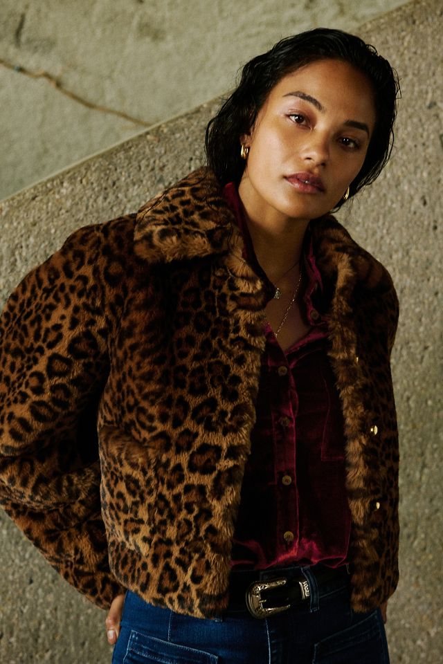 Leopard coat anthropologie sale