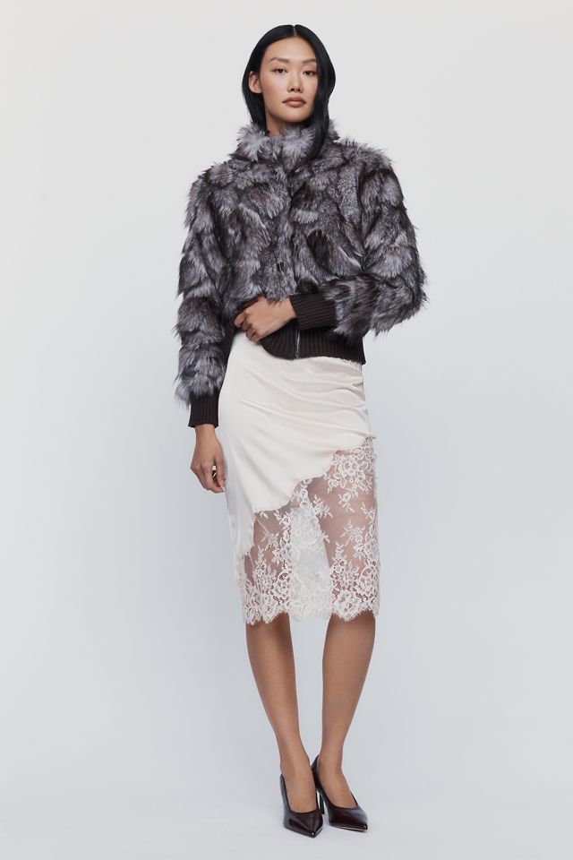 Maeve Faux-Fur Cropped Jacket #3