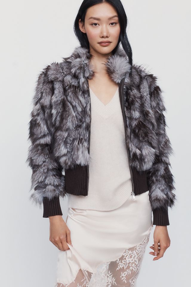 Maeve Faux-Fur Cropped Jacket #4