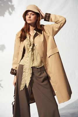 Shop Maeve Heritage Trench Coat Jacket In Beige