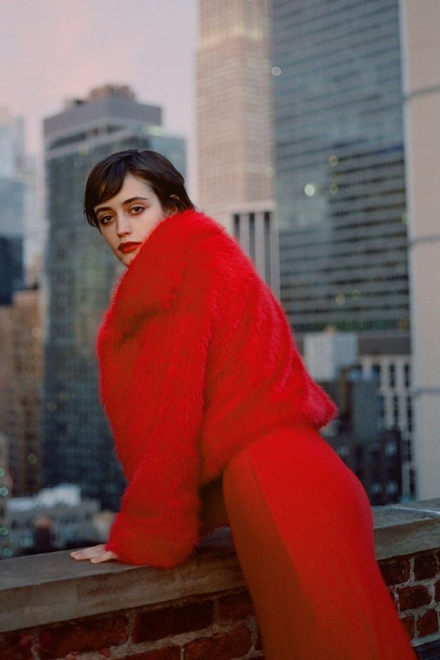 Maeve Faux-Fur Cropped Jacket #5