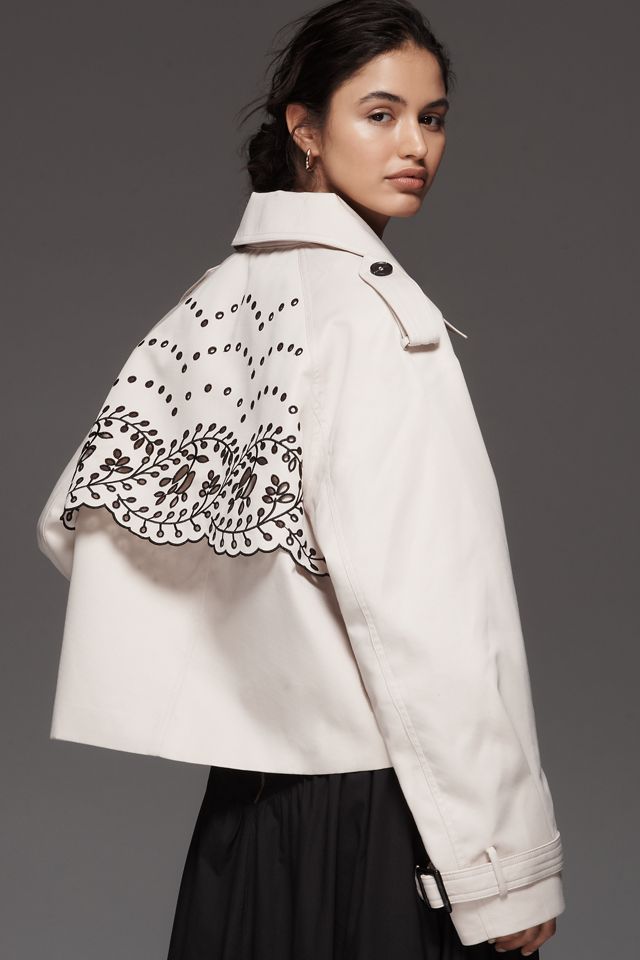 By Anthropologie Crop Trench Coat #1