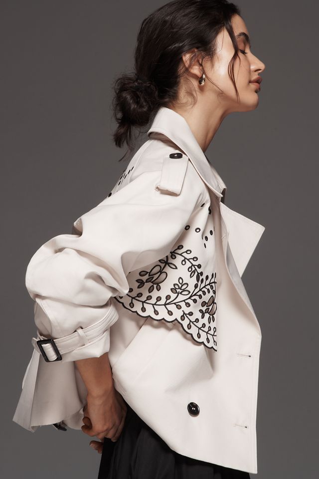 By Anthropologie Crop Trench Coat #3