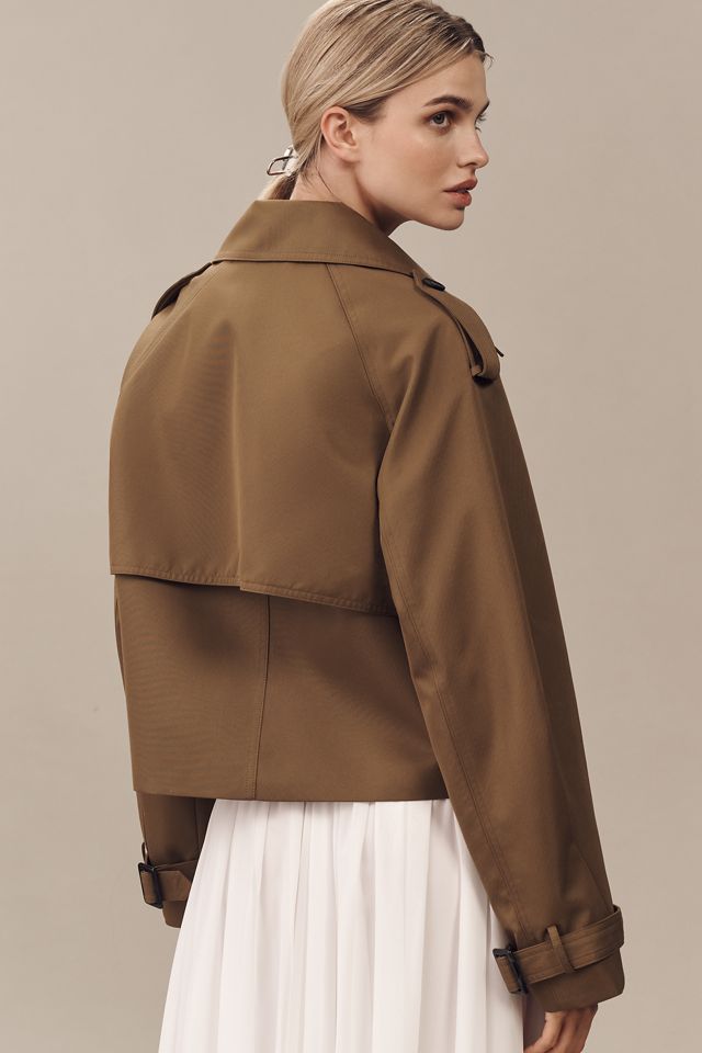 By Anthropologie Cropped Trench Coat