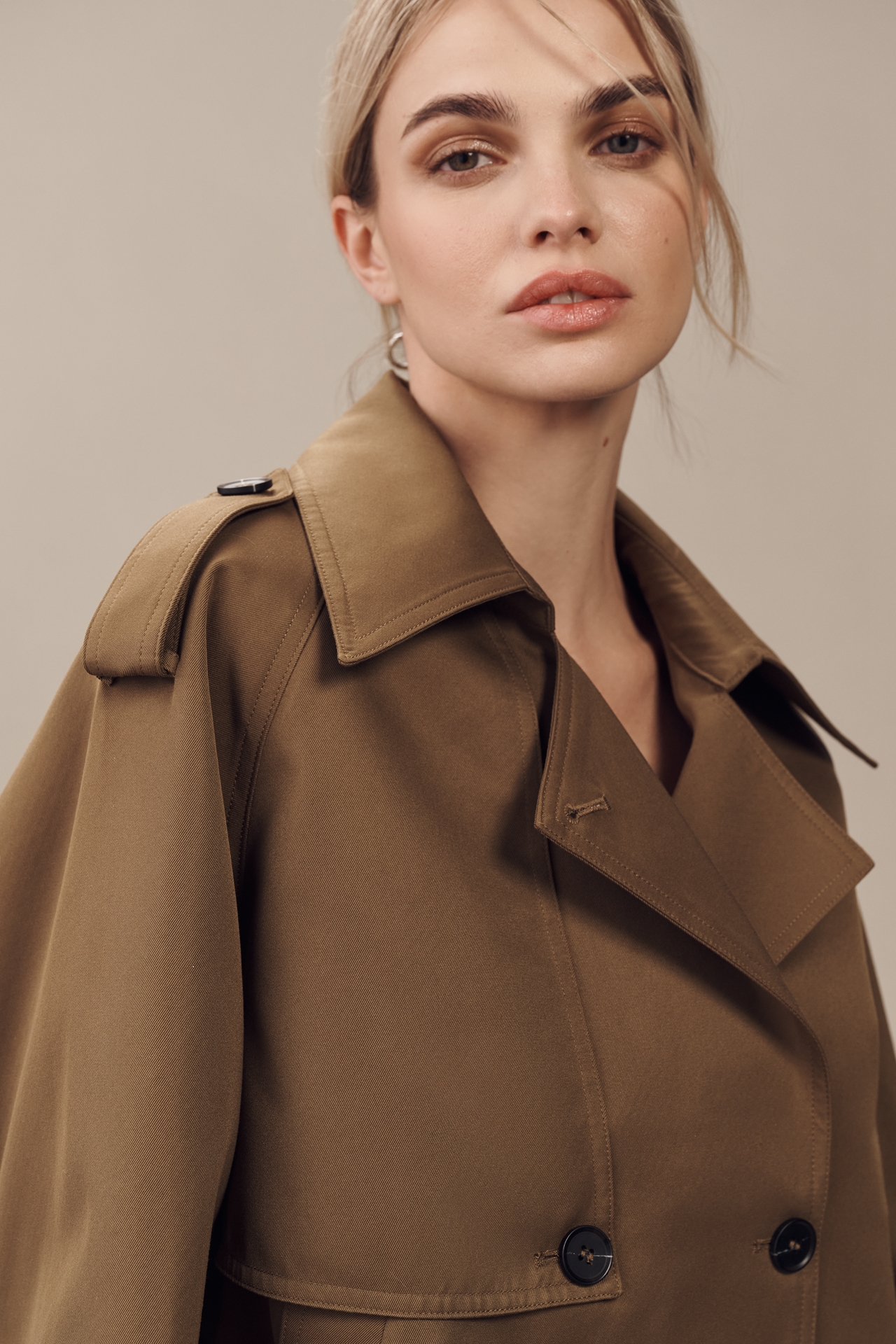 By Anthropologie Crop Trench Coat