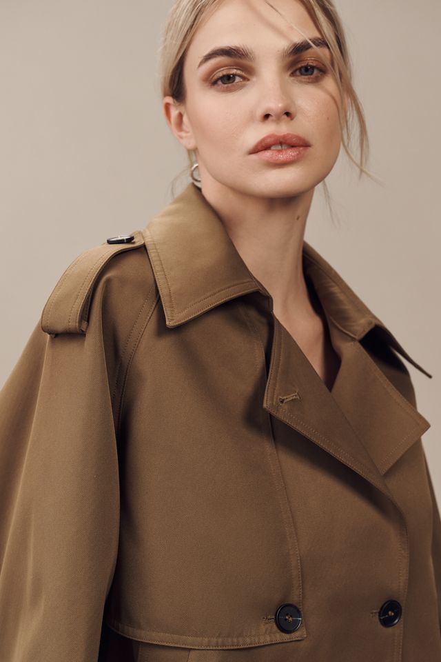 By Anthropologie Crop Trench Coat #4
