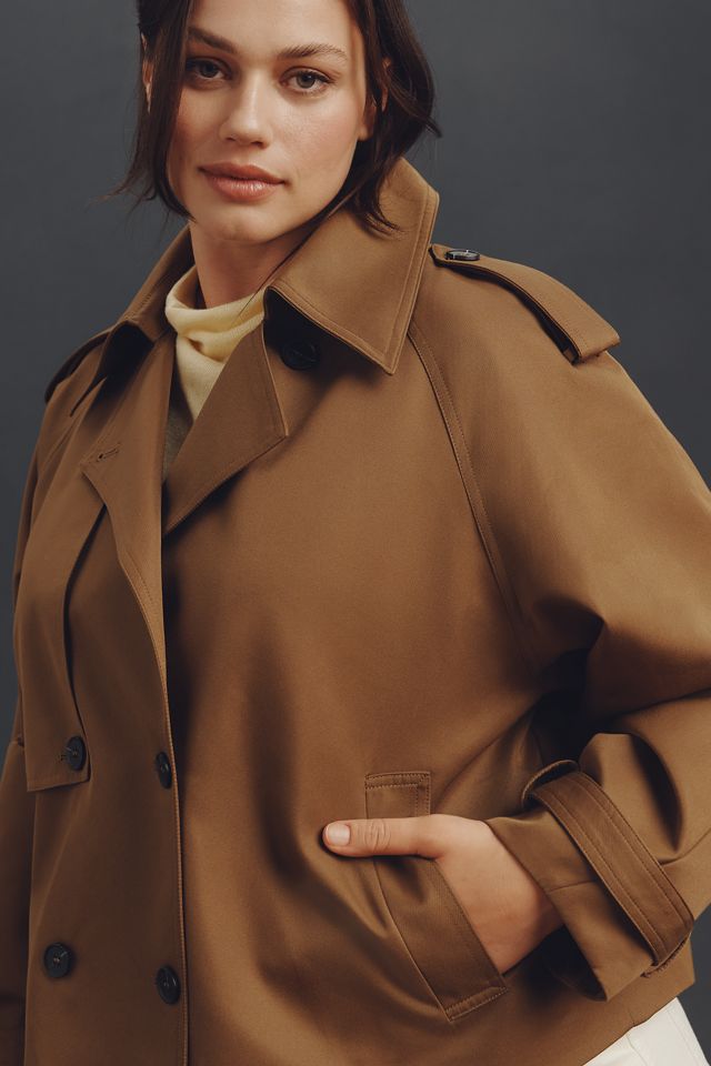 By Anthropologie Crop Trench Coat #8
