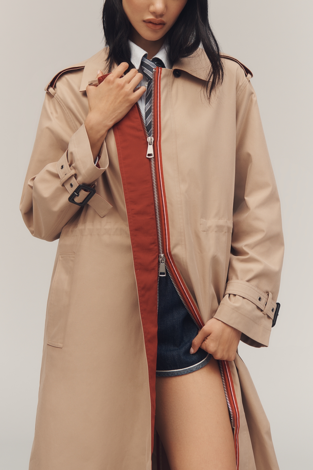 Maeve Cinched-Waist Trench Coat