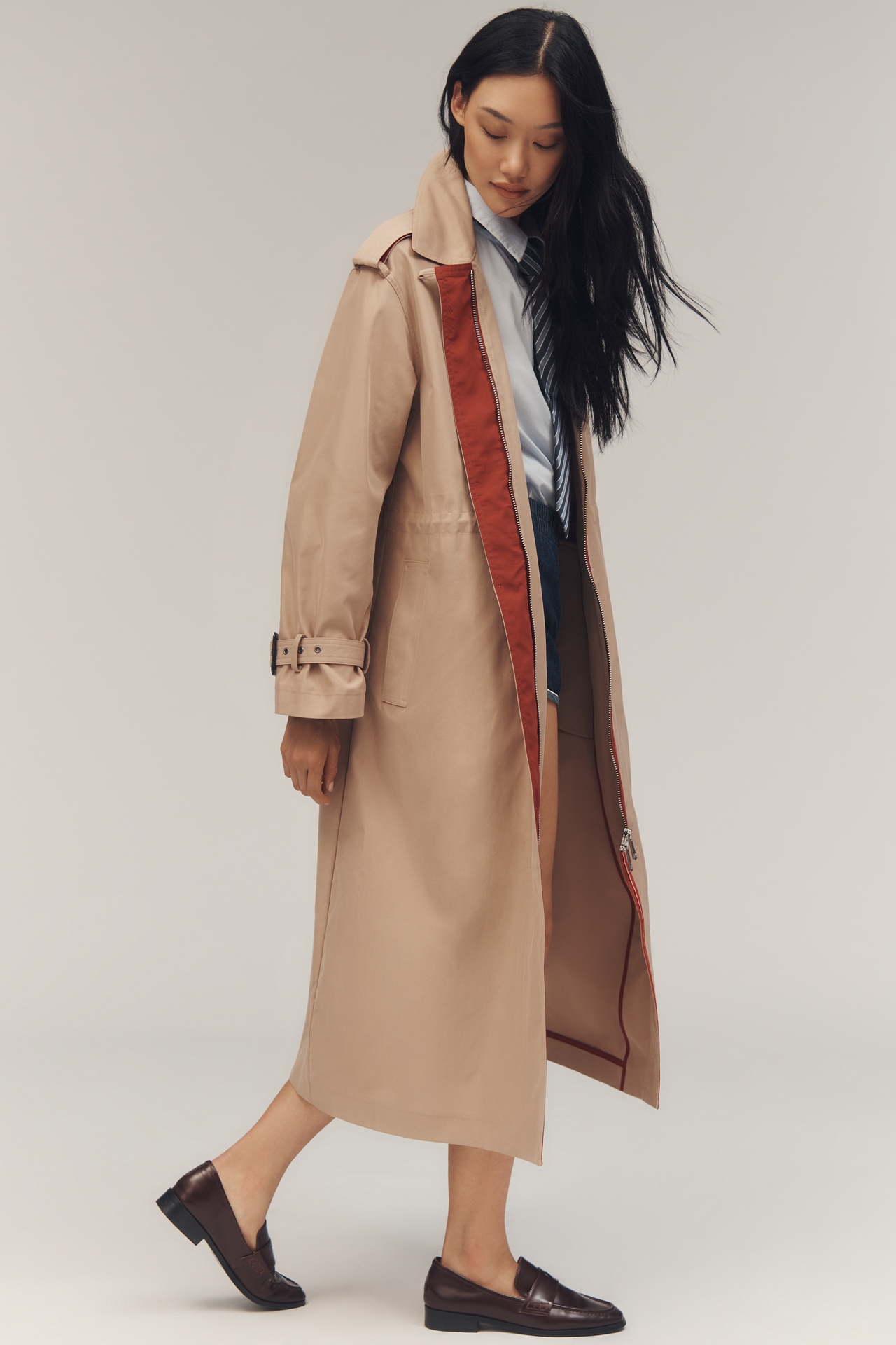 Maeve Cinched-Waist Trench Coat