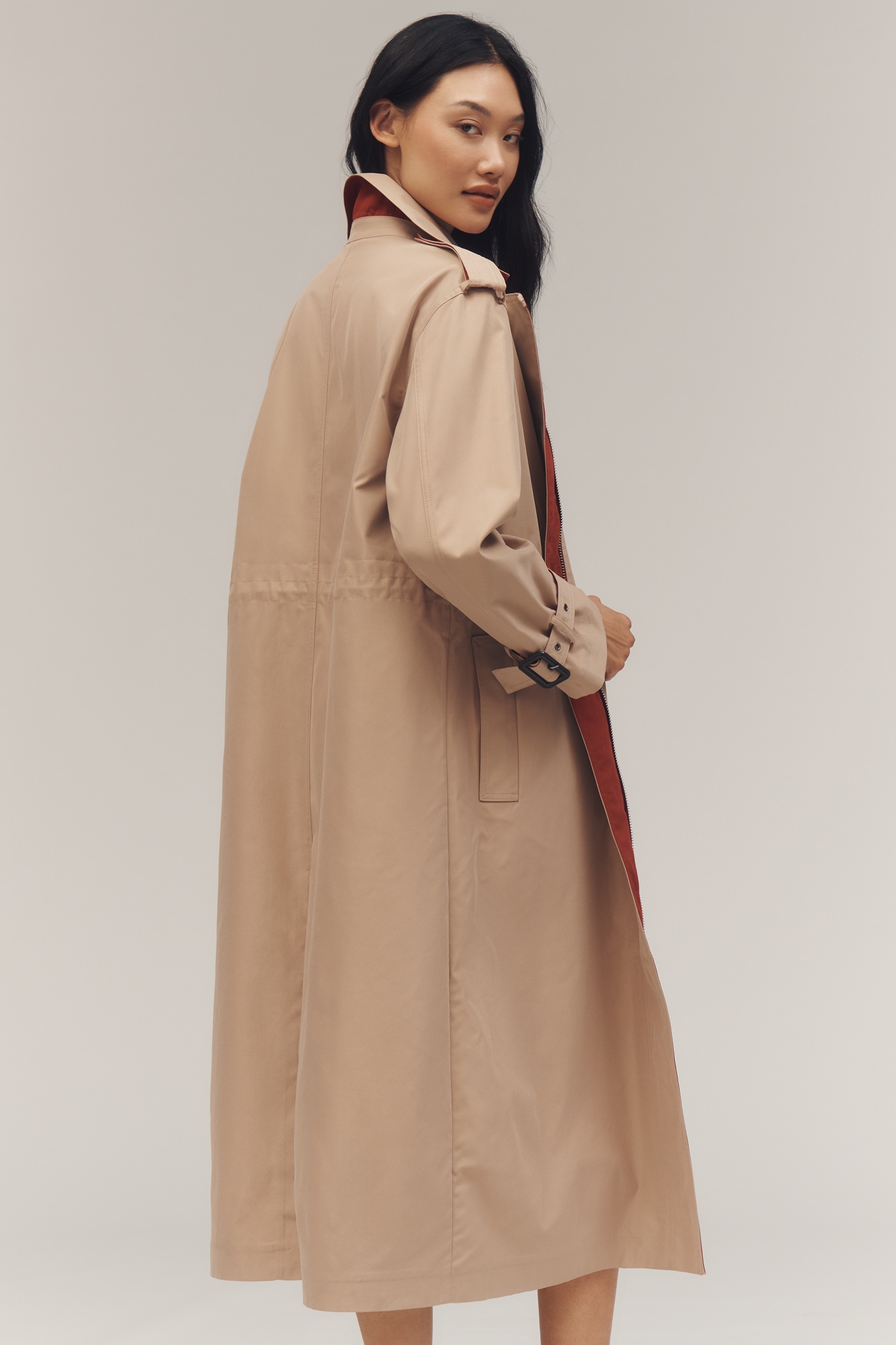 Maeve Cinched-Waist Trench Coat
