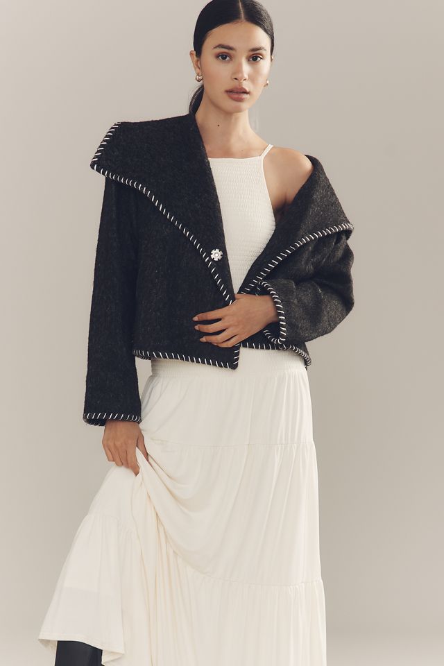 By Anthropologie Wool Blend Collared Jacket #3