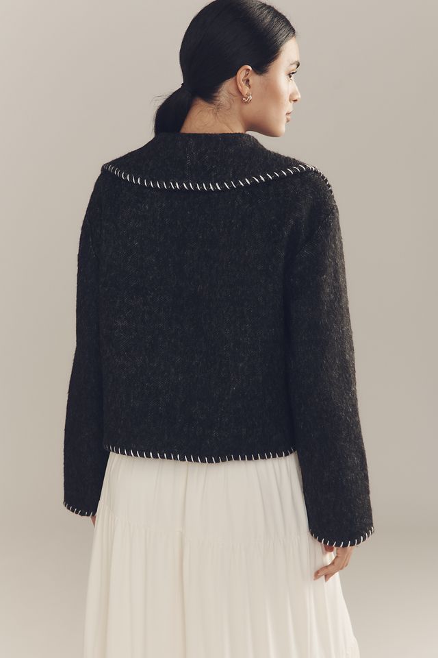 By Anthropologie Wool Blend Collared Jacket #4