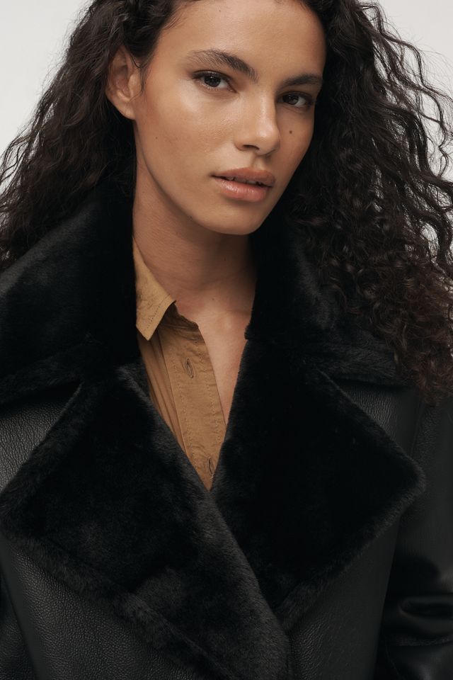 By Anthropologie Faux-Shearling Reversible Coat #3