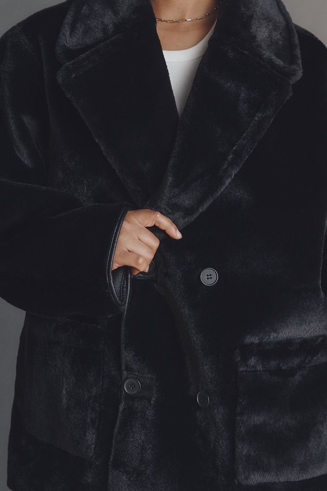 By Anthropologie Faux-Shearling Reversible Coat #6