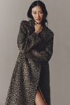 Maeve Leopard Wool Blend Coat
