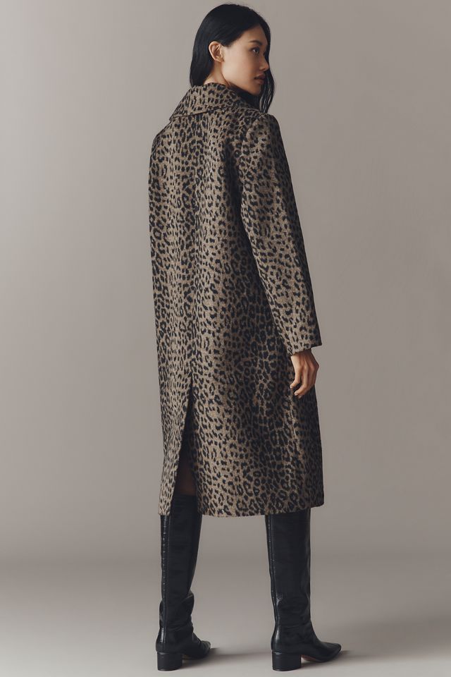 Maeve Leopard Wool Blend Coat #3