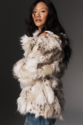 Pilcro Shaggy Faux-fur Coat Jacket In Neutral