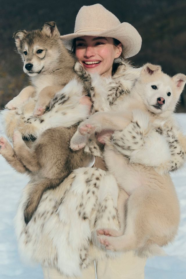 Pilcro Shaggy Faux-Fur Coat #1