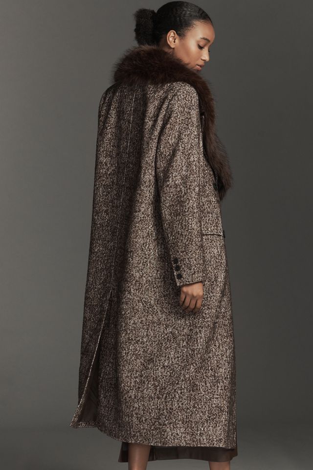 By Anthropologie Faux-Fur Collar Wool Blend Coat #2