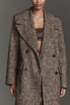 By Anthropologie Faux-Fur Collar Wool Blend Coat