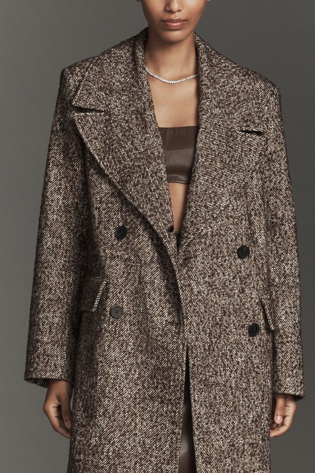 By Anthropologie Faux-Fur Collar Wool Blend Coat #3
