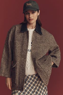 Veste de Grange en Mélange de Laine Pilcro
