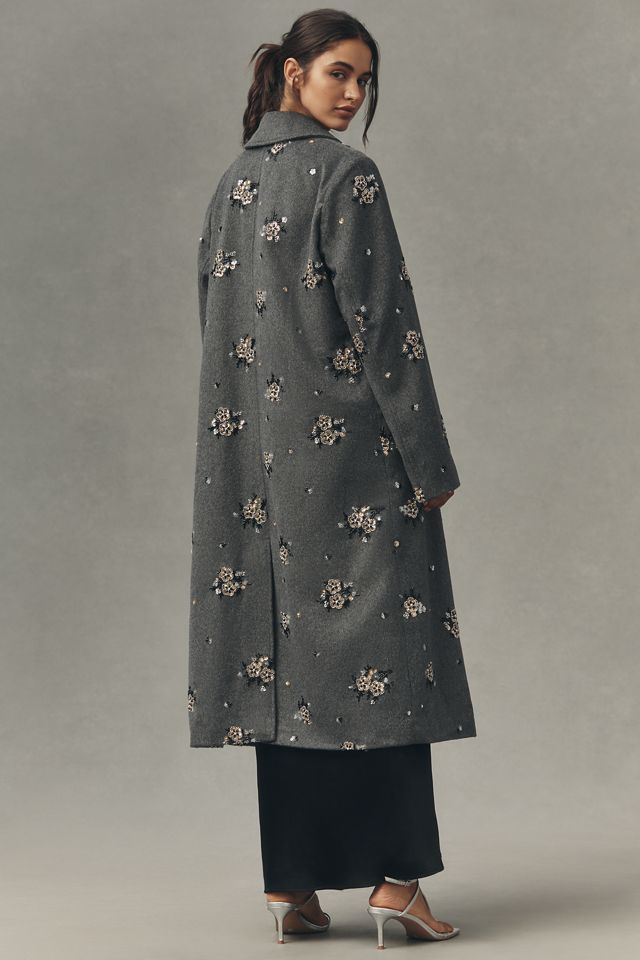By Anthropologie Embellished Wool Blend Coat #2
