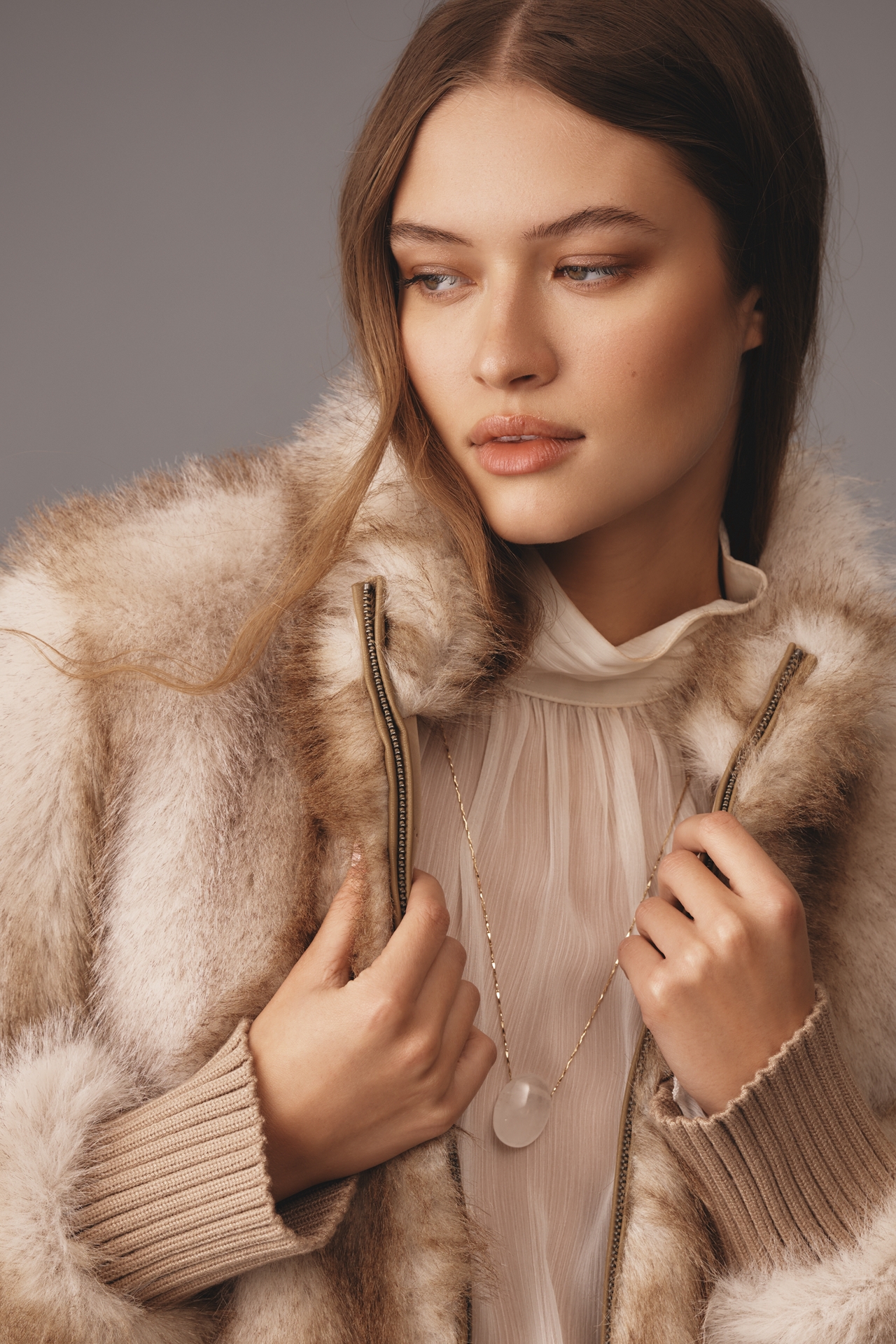 Maeve Faux-Fur Crop Coat