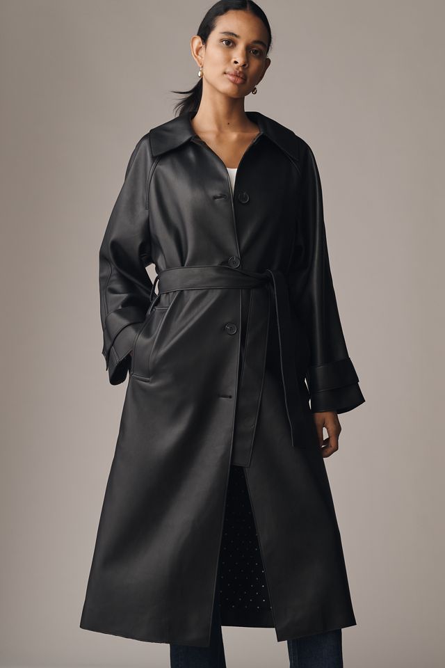 Maeve Faux-Leather Car Coat #1