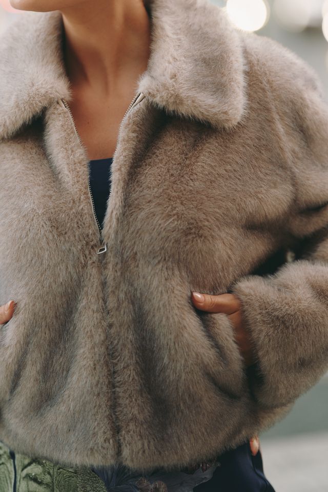 Maeve Cropped Faux-Fur Coat #2