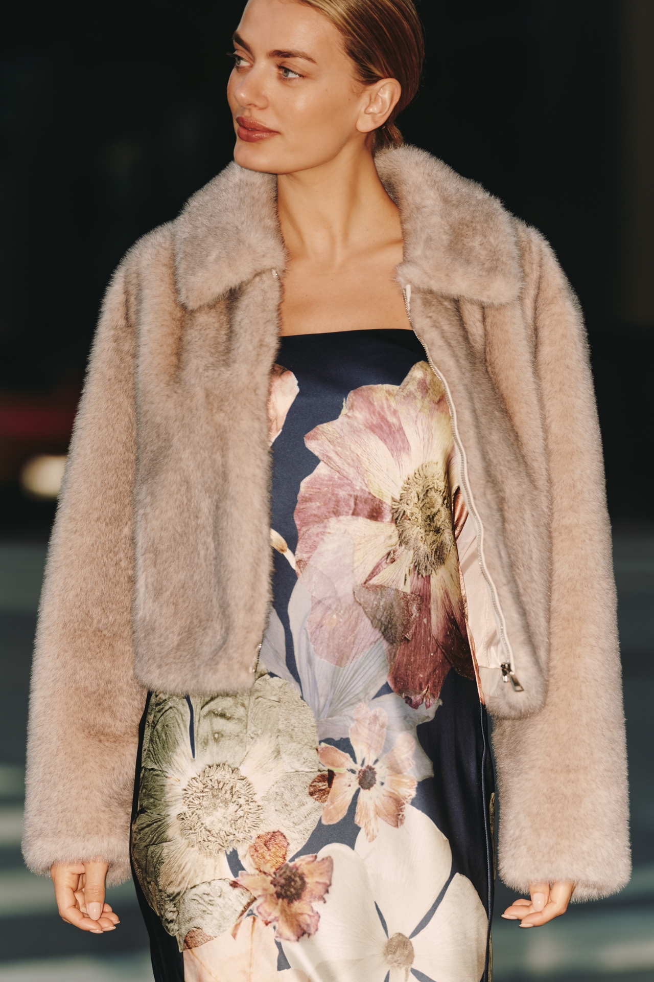 Maeve Cropped Faux-Fur Coat