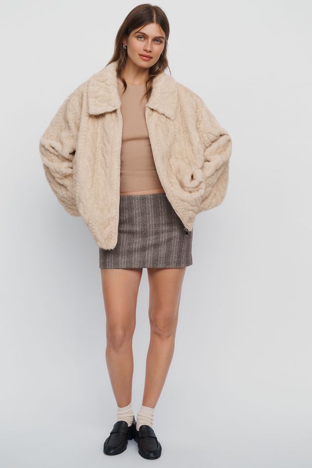 Rae Faux Fur Crop Jacket by Maeve #1