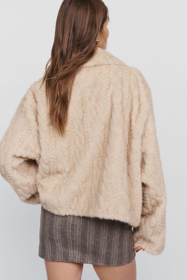 Rae Faux Fur Crop Jacket by Maeve #2