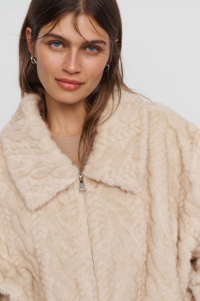 Rae Faux Fur Crop Jacket by Maeve #3