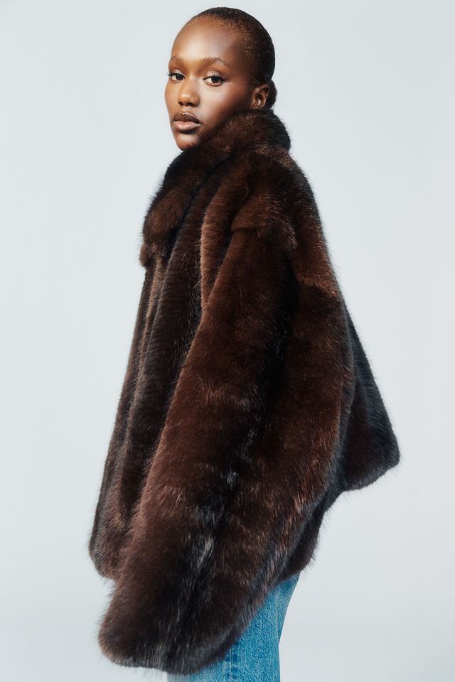 Maeve Rae Faux Fur Cropped Jacket | AnthroHome