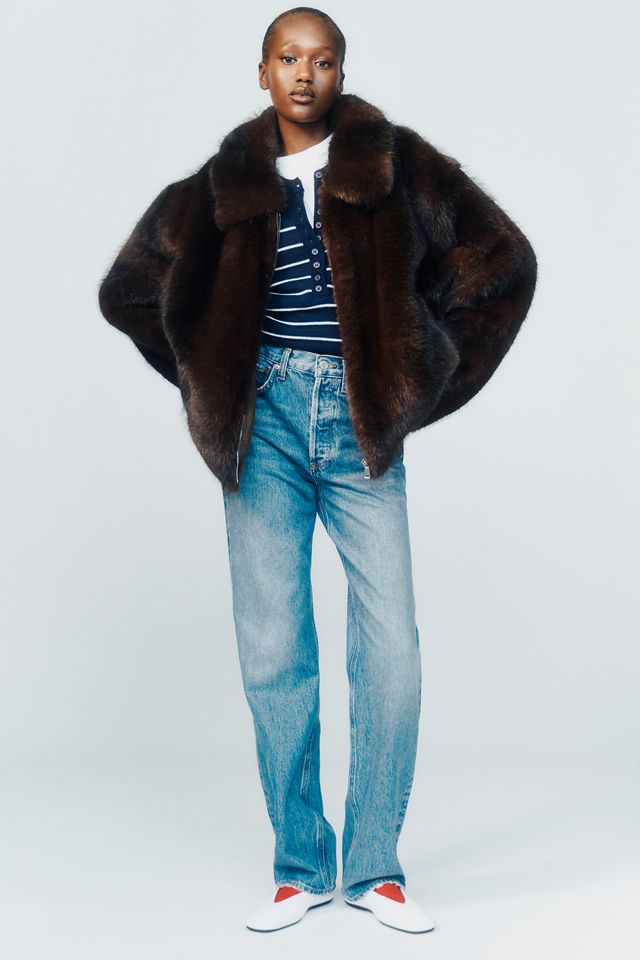 Maeve Rae Faux Fur Cropped Jacket #3