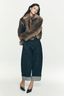 Rae Faux Fur Crop Jacket by Maeve