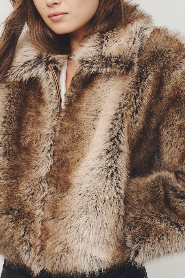 Maeve Cropped Faux-Fur Coat #2