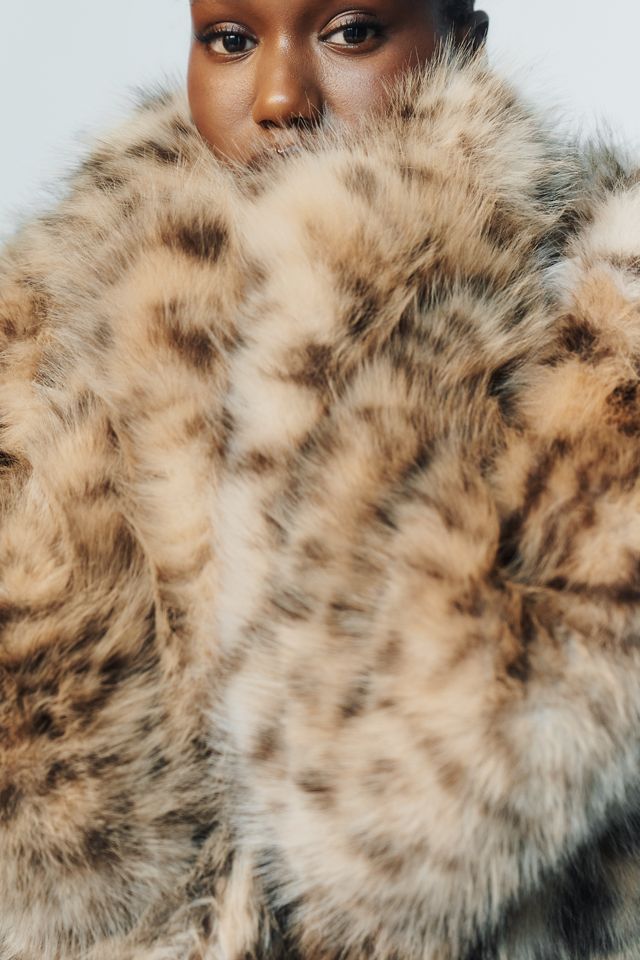 Maeve Rae Faux Fur Cropped Jacket #1