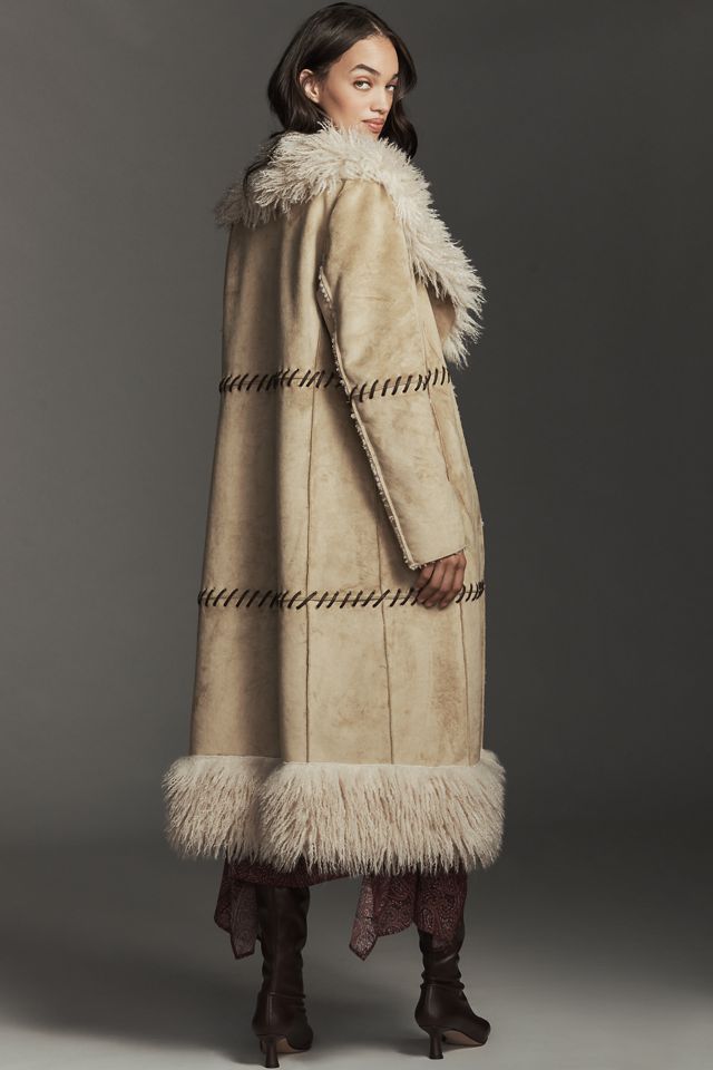 By Anthropologie Cappotto Lungo in Finta Pelle Scamosciata #5
