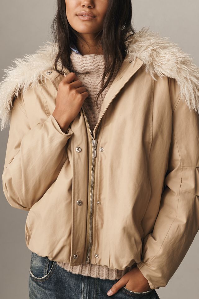 Pilcro Faux Fur Collar Bomber Jacket #1