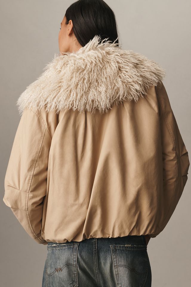 Pilcro Faux Fur Collar Bomber Jacket #3