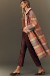 Maeve Wool-Blend Plaid Long Coat