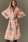 Maeve Wool-Blend Plaid Long Coat