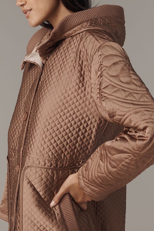 By Anthropologie Embroidered Hooded Anorak Coat #3