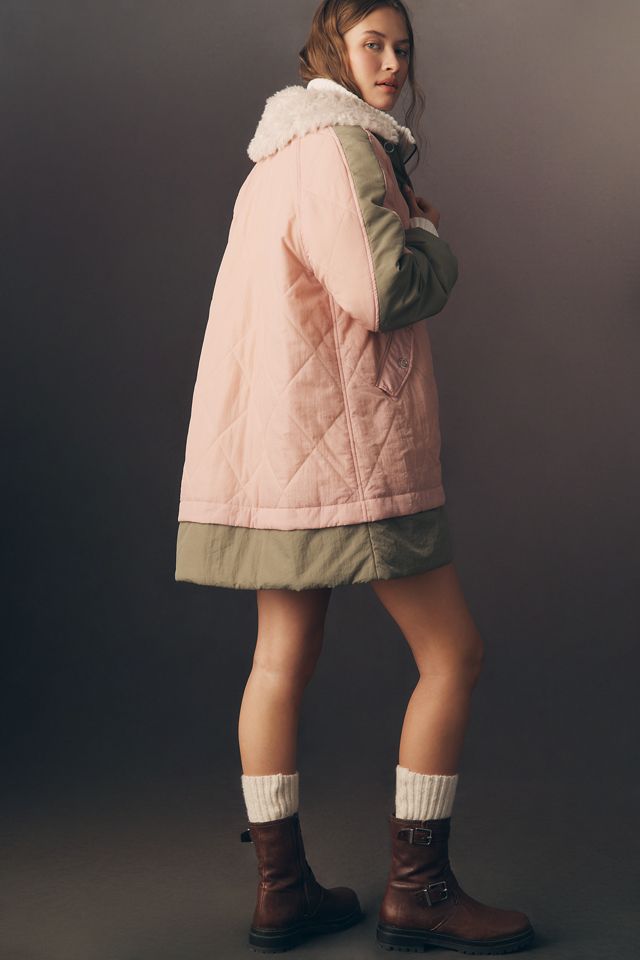 Pilcro Sherpa Fleece Collar Quilted Liner Coat #3